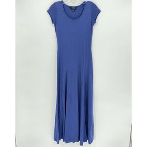 Lauren Ralph Lauren Women's Blue Scoop Neck Cap Sleeve Maxi Dress Size SP